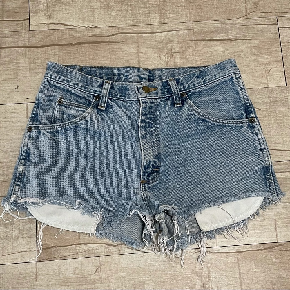Custom Wrangler cutoff denim jean shorts